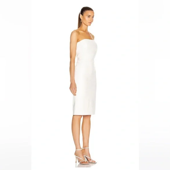 NWT Retrofete FWRD Daniella Faux Leather Midi Dress XS White Farfetch revolve - Picture 4 of 5